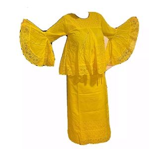 African dress Mrignière yellow size xl